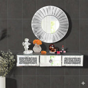 Mirrored Floating Shelves Wall Mounted with drawer