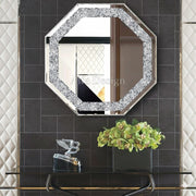 Octagonal Diamond Crush Crystal Mirror