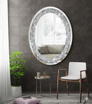 Oval Diamond Crush Crystal Mirror