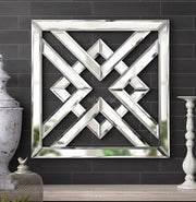 2 Pack Silver Mirrored Square Wall-Mounted Mirrors