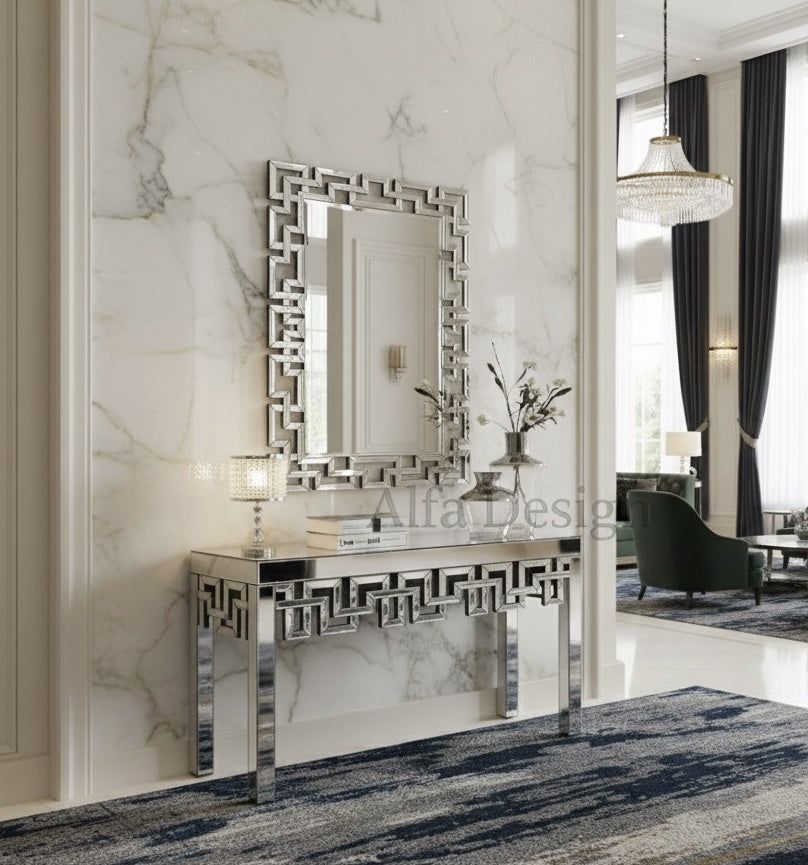 Contemporary Console Table with Mirror