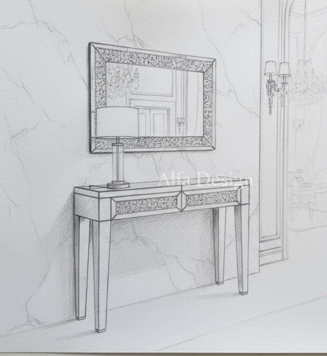 Decorative Wall Mirror With Crushed Diamond Table