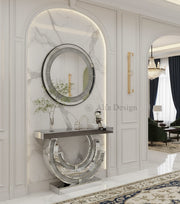 Diamond Crush Console Table with Mirror