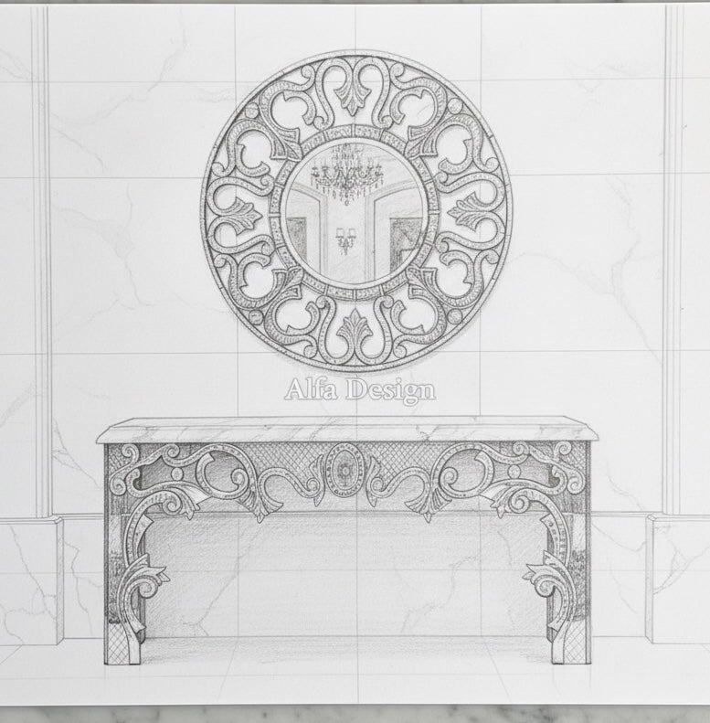 Venetian Console Table with Mirror