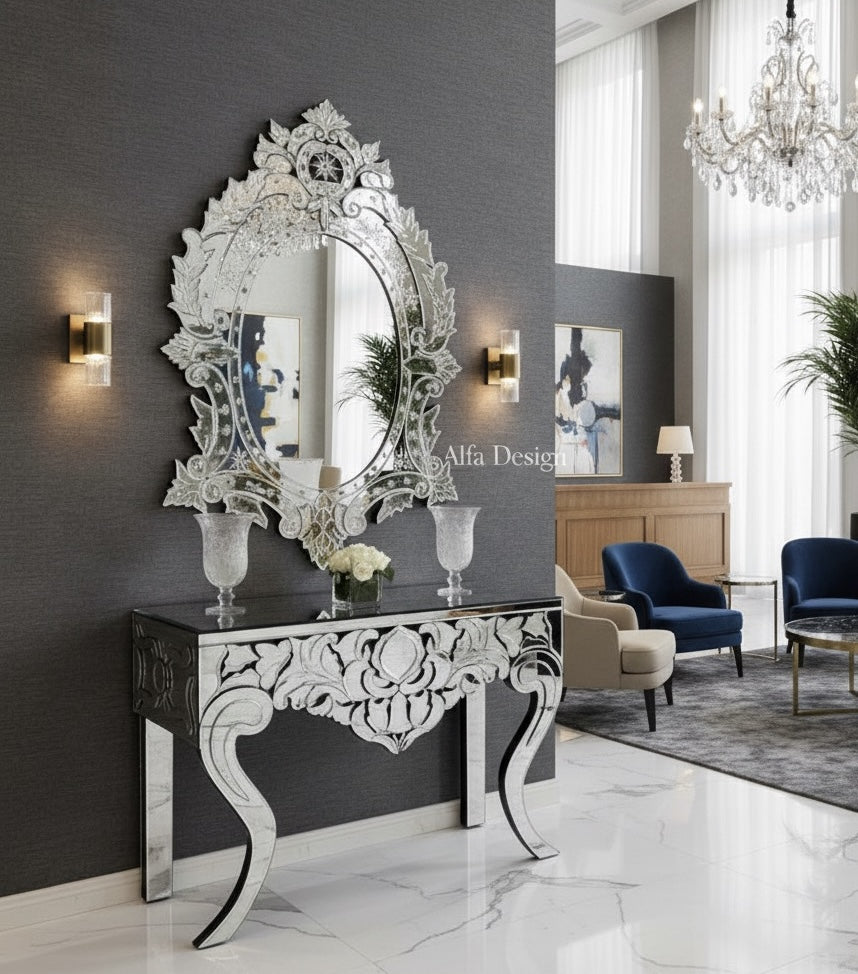 Venetian Console Table with Mirror