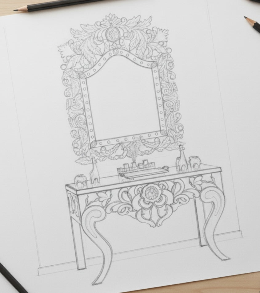 Venetian Console Table with Mirror