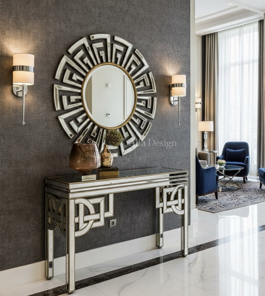Contemporary Console Table with Mirror