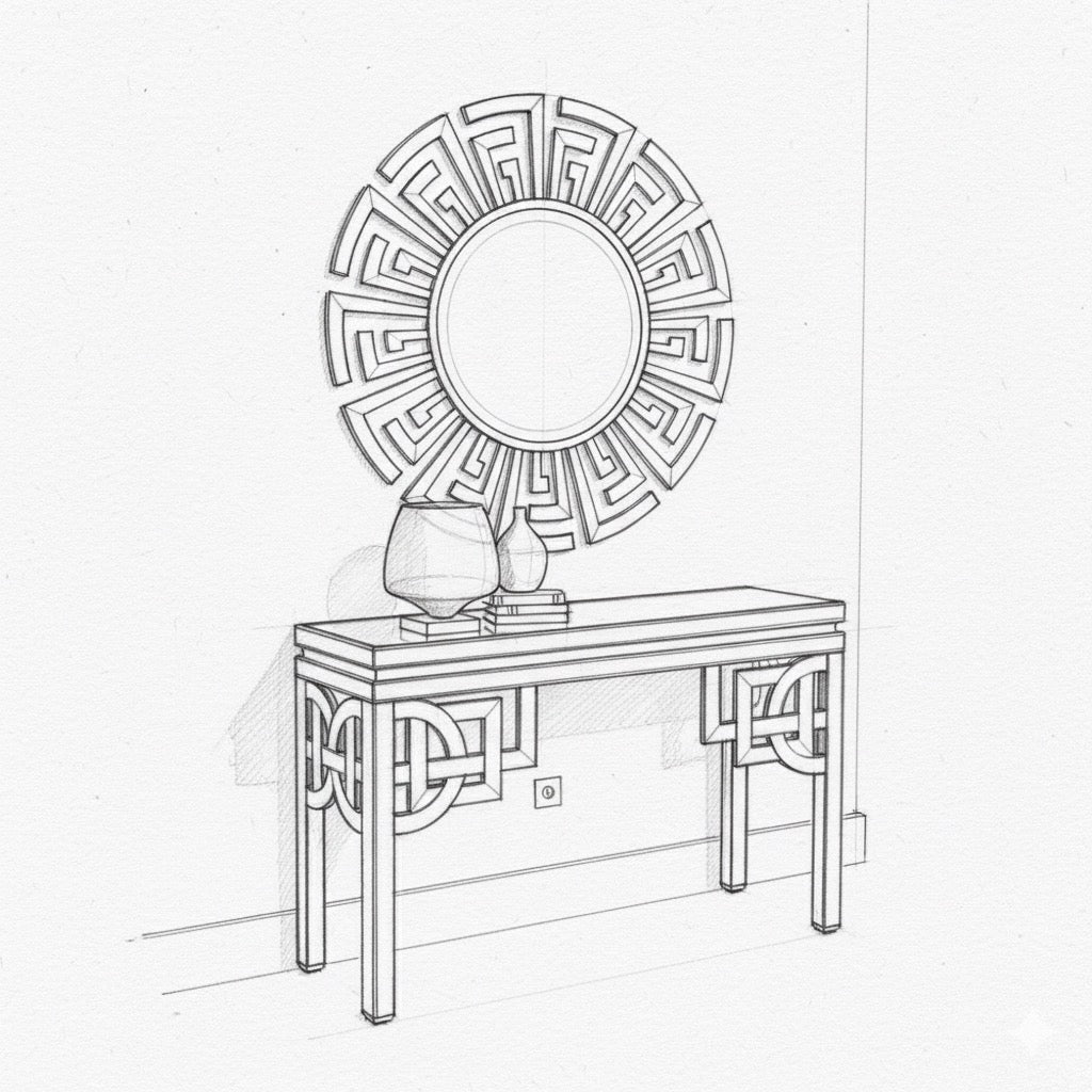 Contemporary Console Table with Mirror