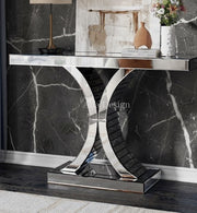 Glam Entryway Mirror Console Table