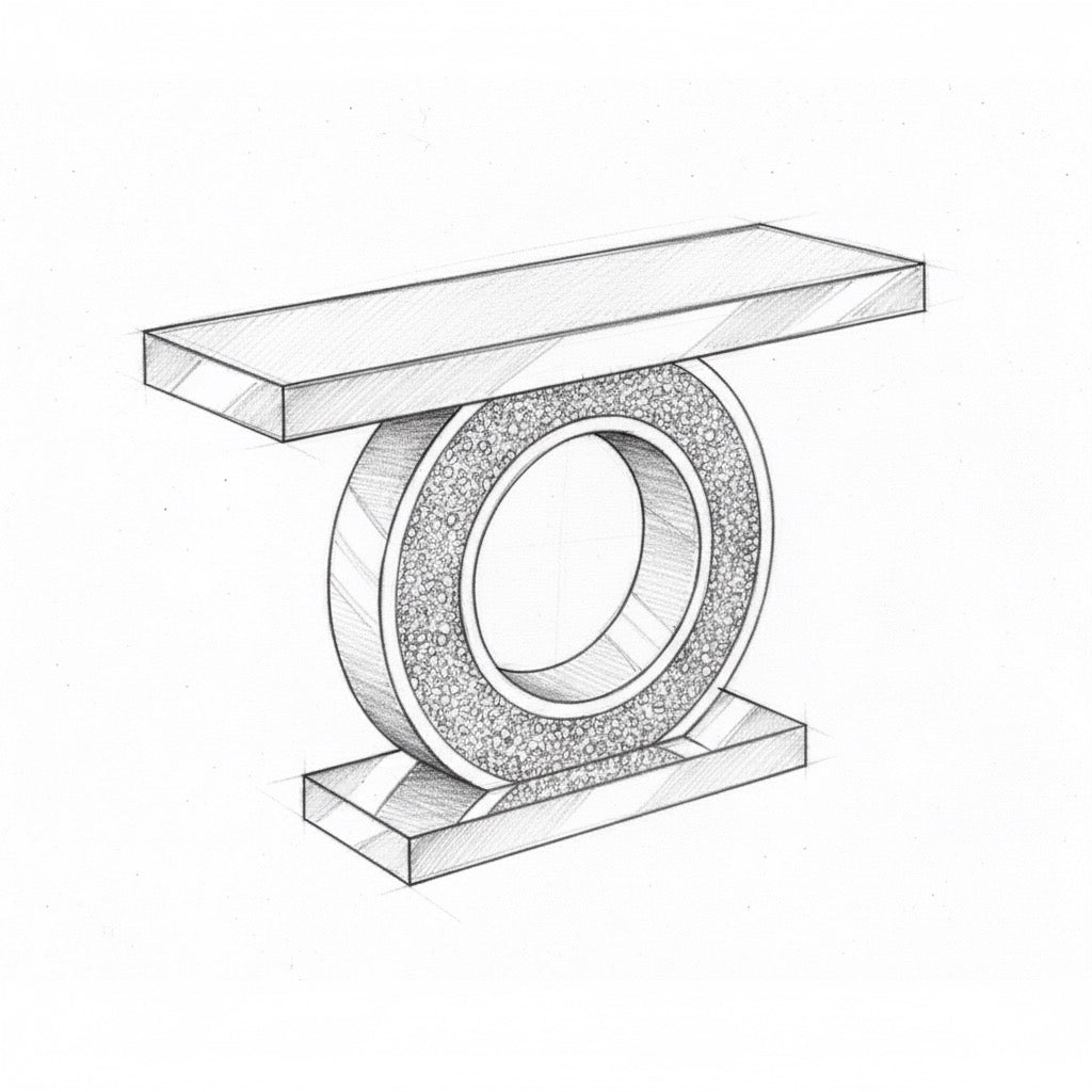 Cozy Mirrored Diamond Crush Console Table