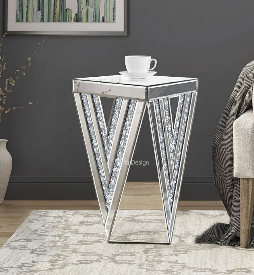Pregaspor Silver Mirrored End Coffee Table