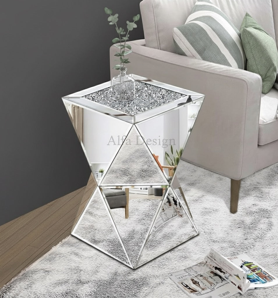Pregaspor Silver Mirrored End Coffee Table