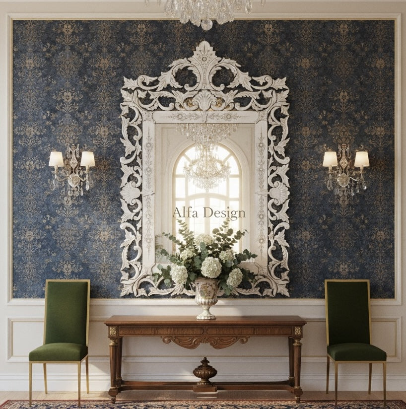 Sharp Crown Antique Wall Mirror Venetian