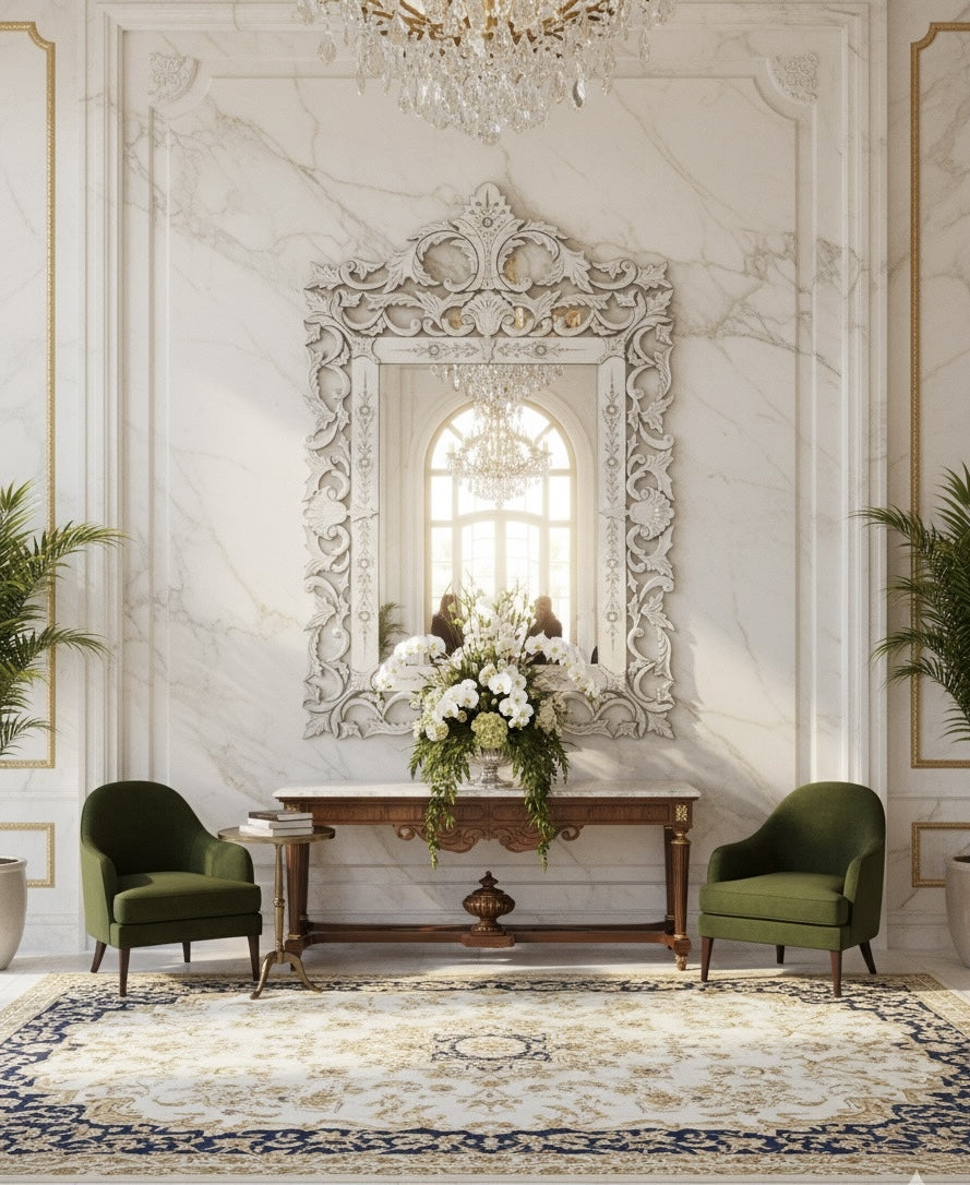 Sharp Crown Antique Wall Mirror Venetian