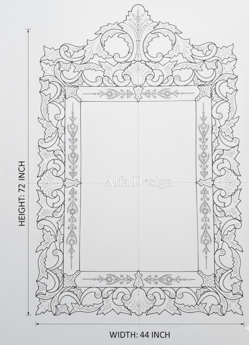 Sharp Crown Antique Wall Mirror Venetian