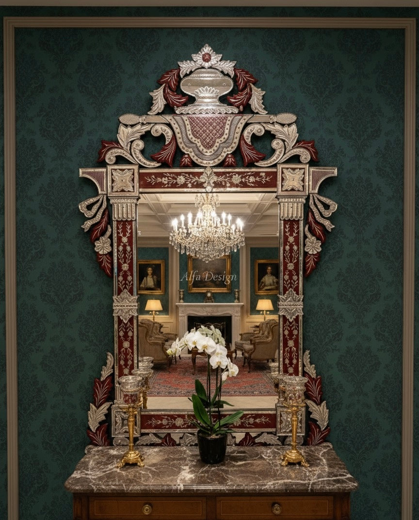 Antique Wall Mirror Italian Venetian Inspired