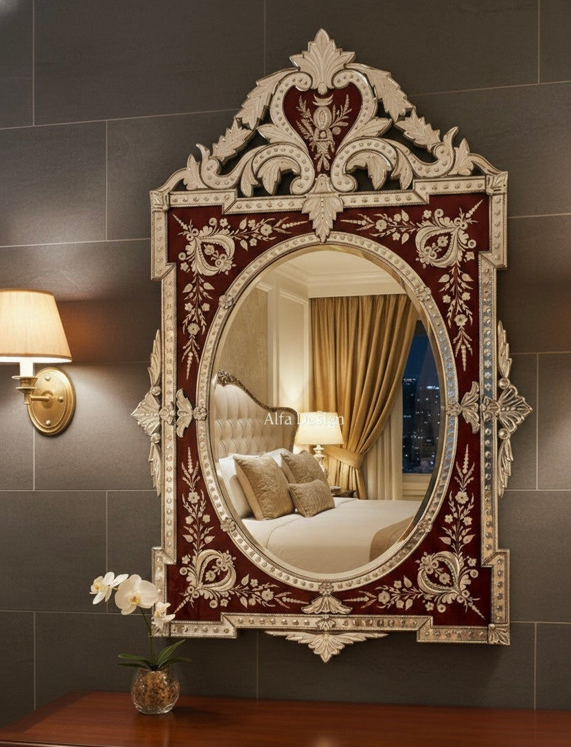 Antique Wall Mirror Italian Venetian Inspired
