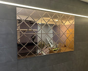 Square diamiond Cut Wall Bevelled Mirror set of 6