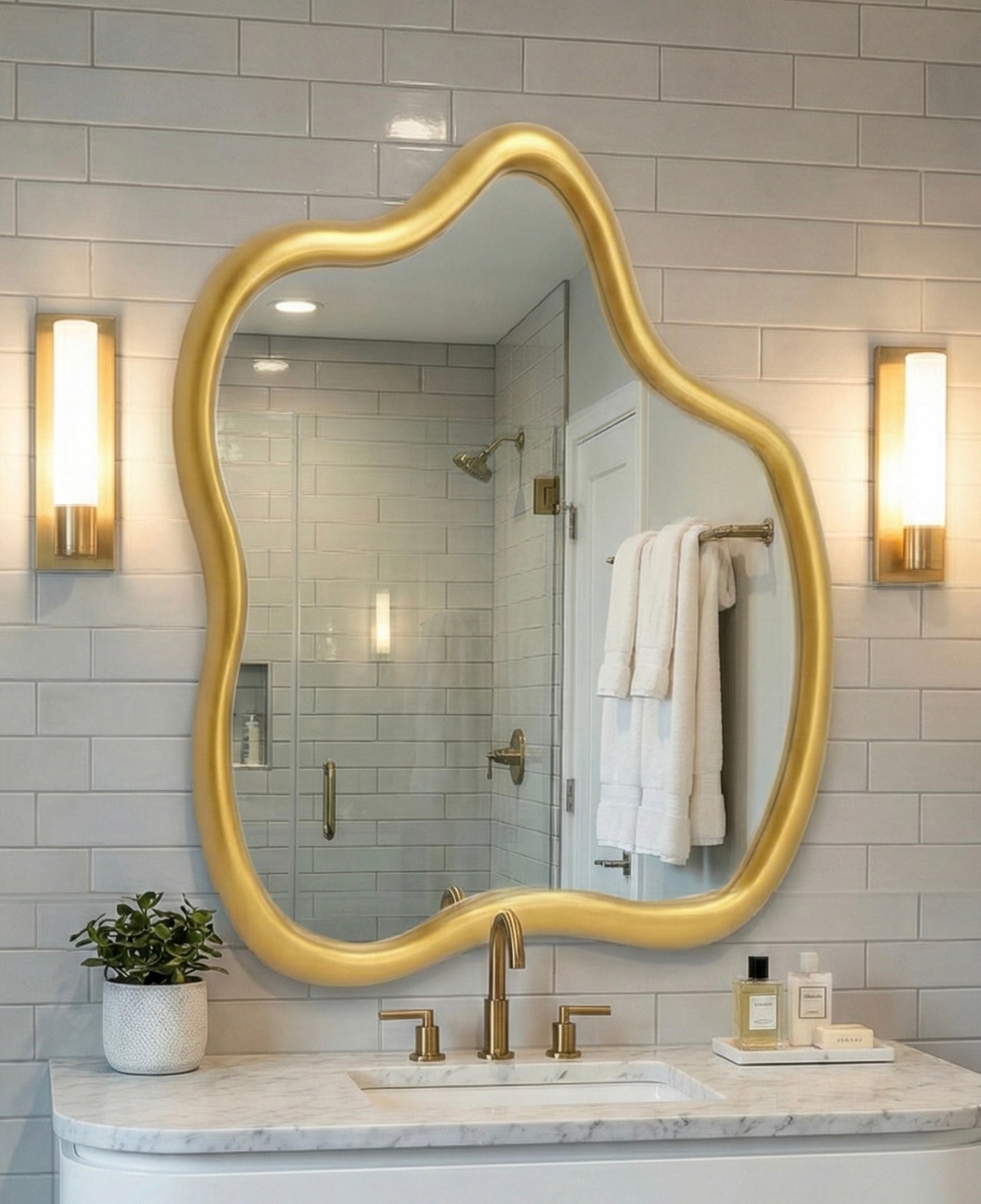 Vintage Irregular Antique Mirror