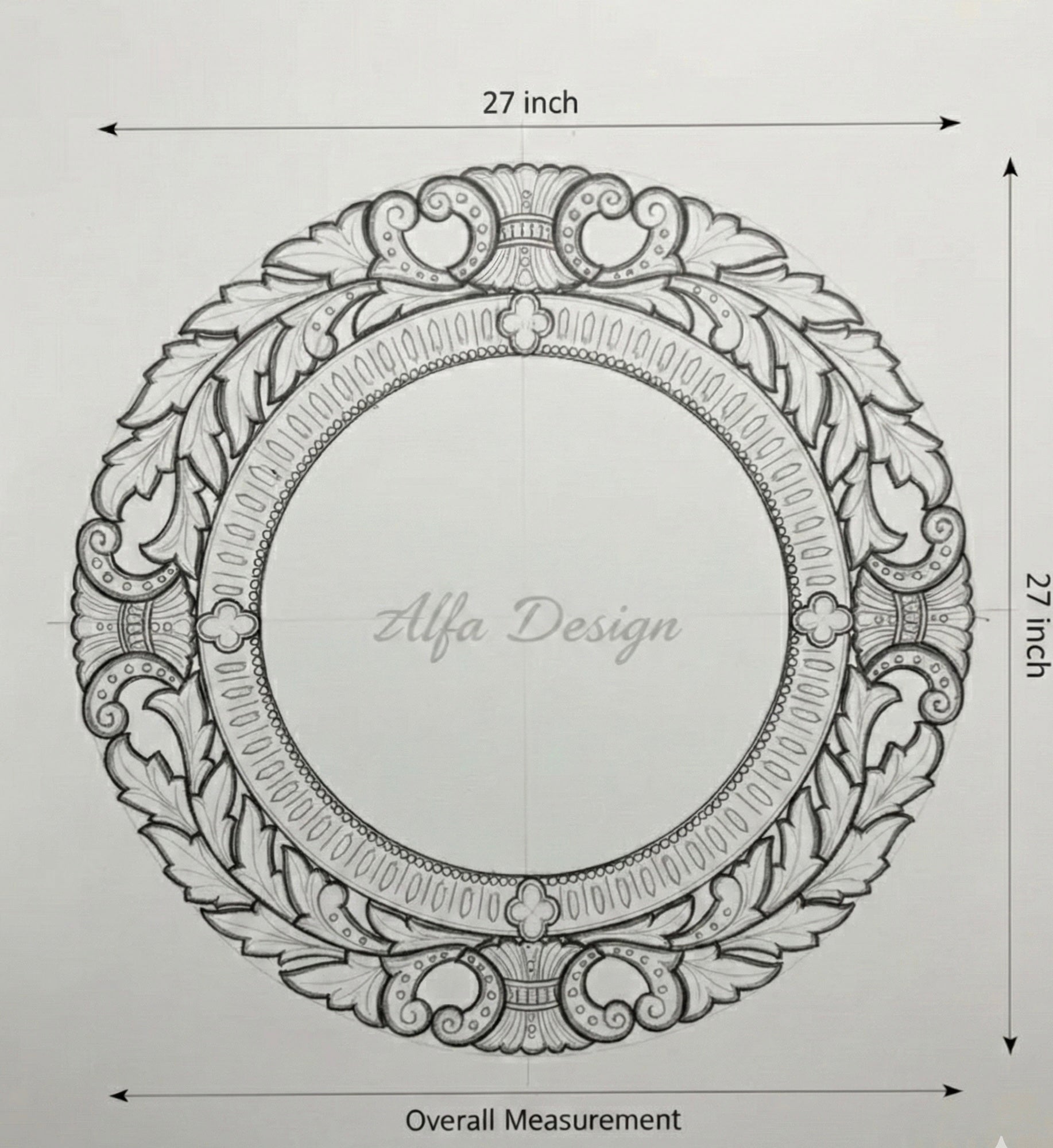 Round Venetian Antique Wall Mirror Italian Finished