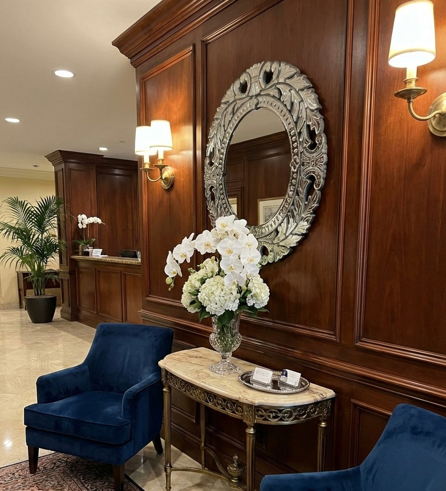 Round Venetian Antique Wall Mirror Italian Finished