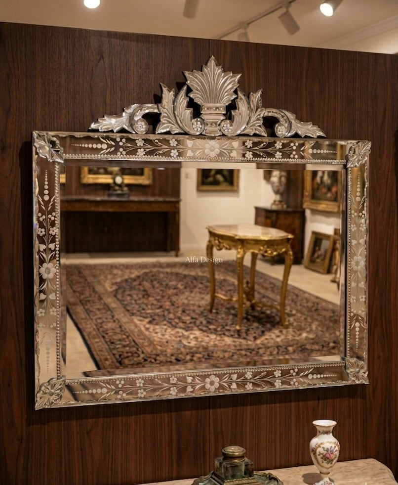 C-Model Venetian Rectangle Wall Mirror Italian Finished