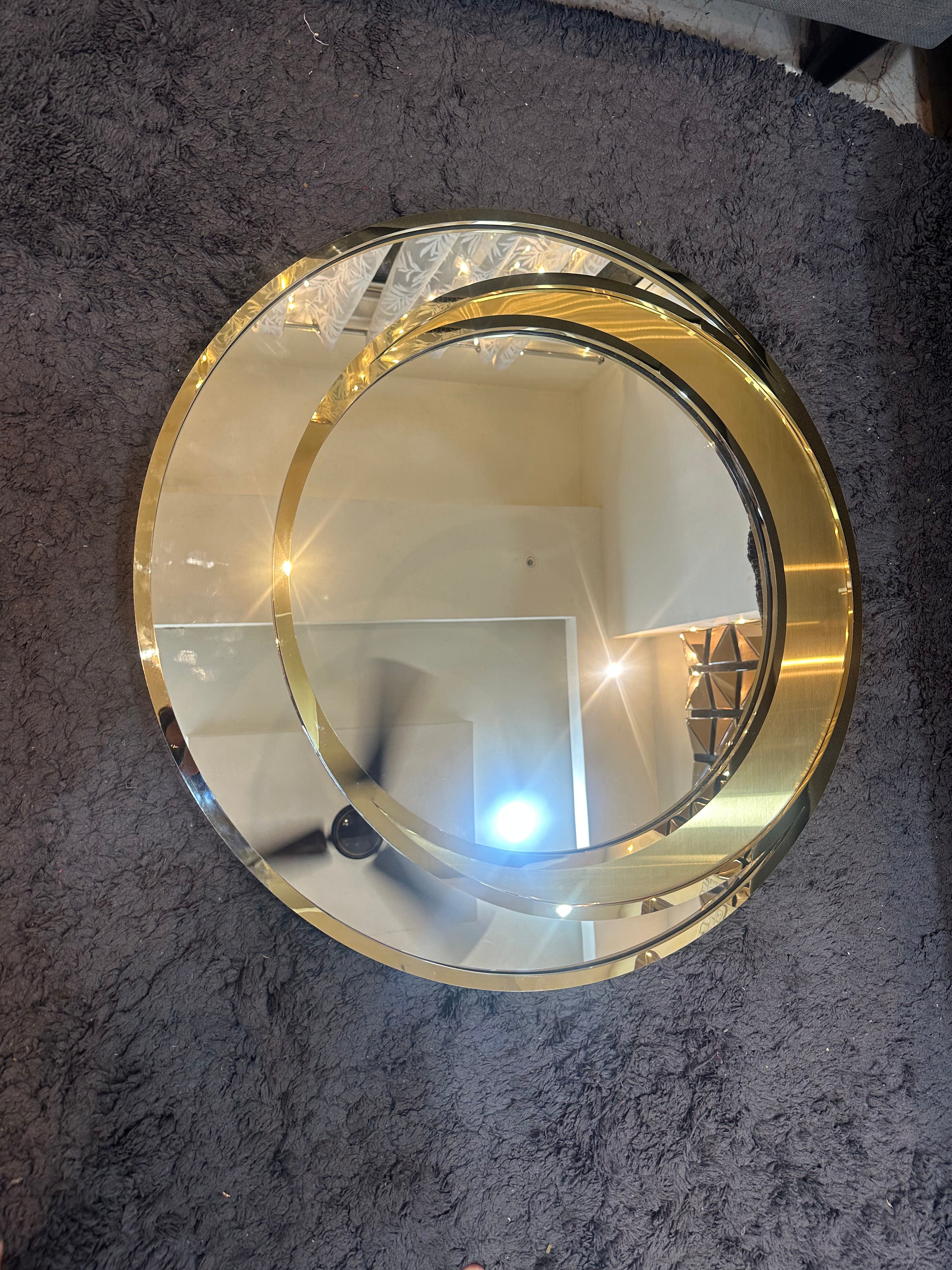SS PVD Coated Gold Multilayer Wall Mirror