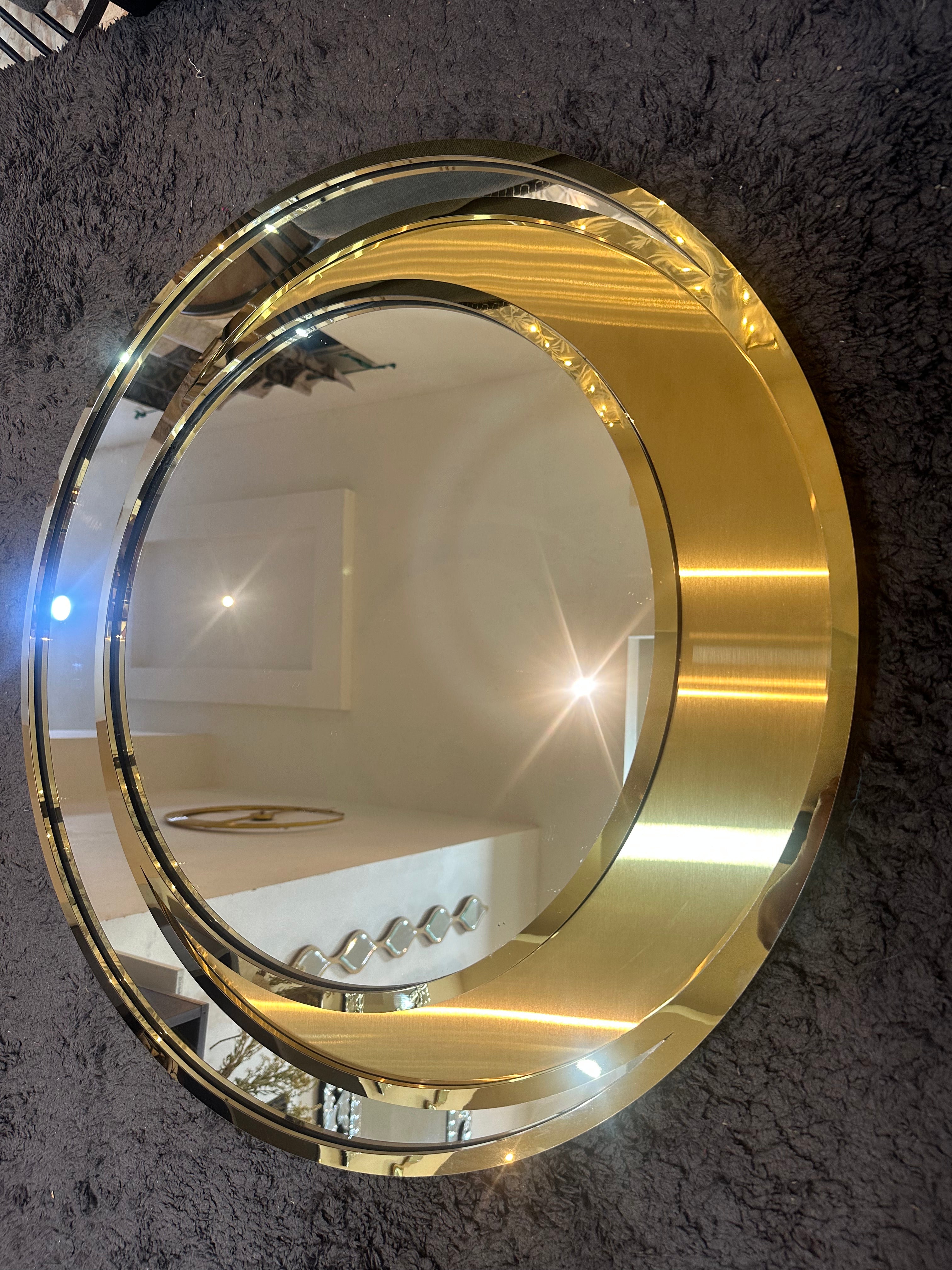 SS PVD Coated Gold Multilayer Wall Mirror