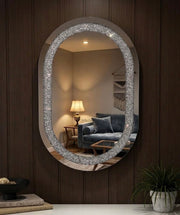 Oval Capsule Diamond Crush Crystal Mirror