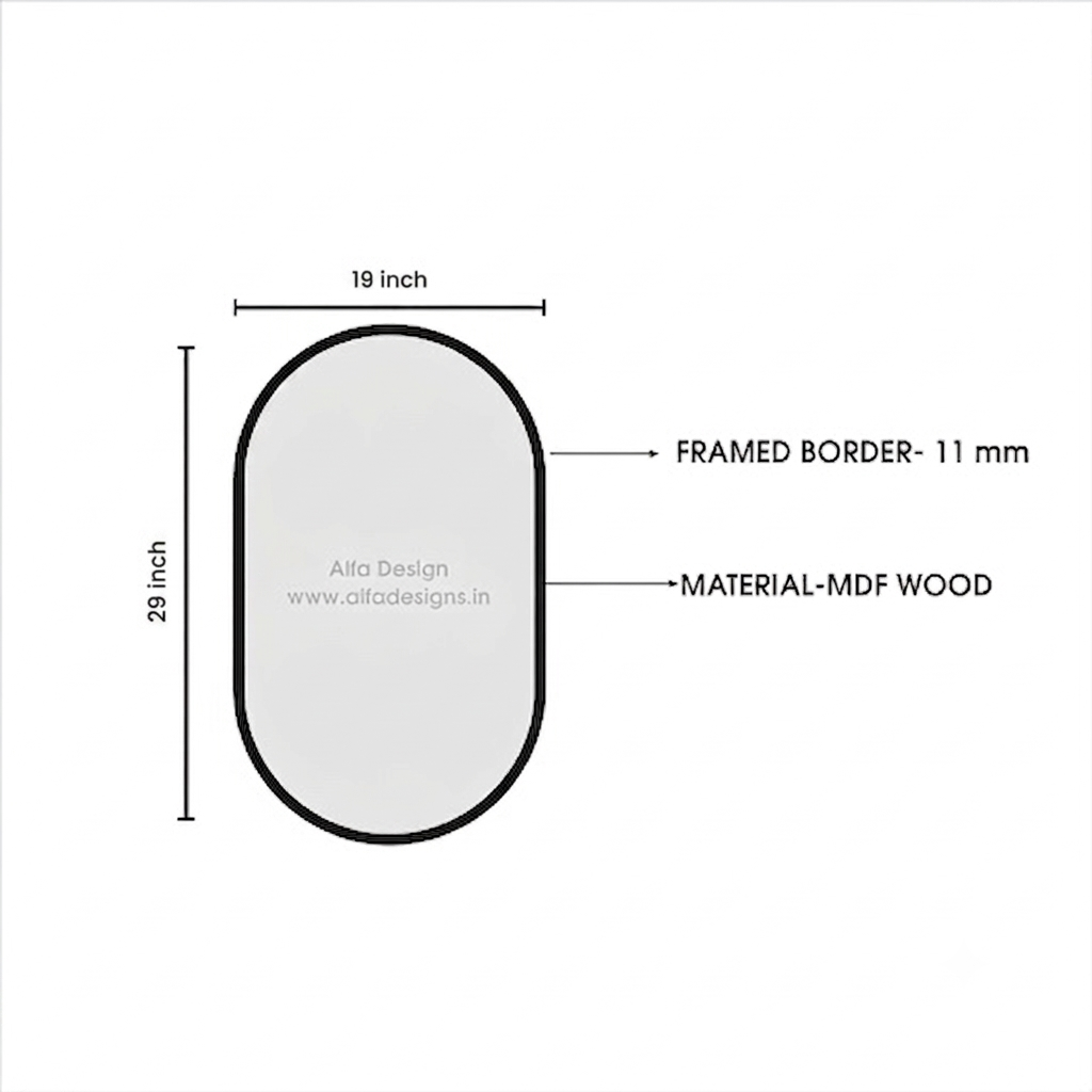 Oval Capsule Wood Framed Wall Mirror