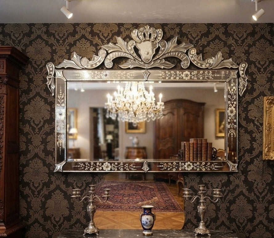 Venetian Rectangle Wall Mirror Italian Finished