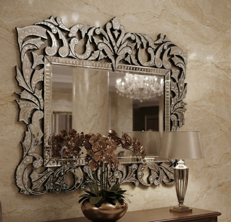 French Crown Venetian Wall Mirror