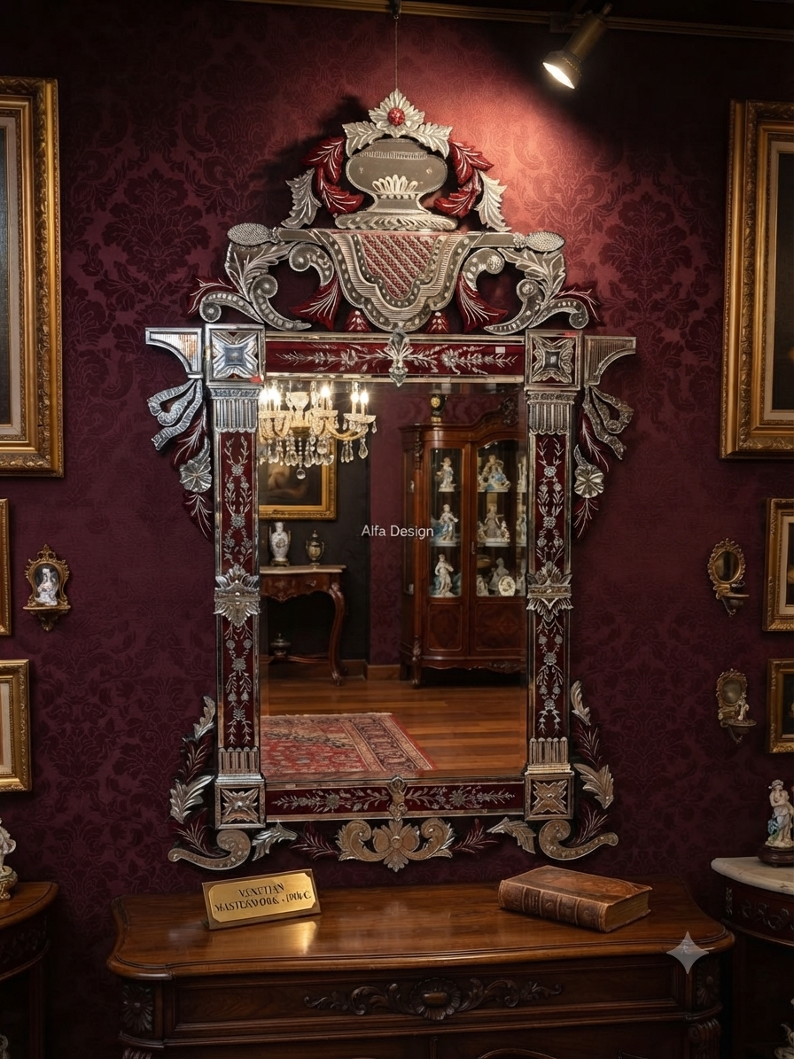 Antique Wall Mirror Italian Venetian Inspired