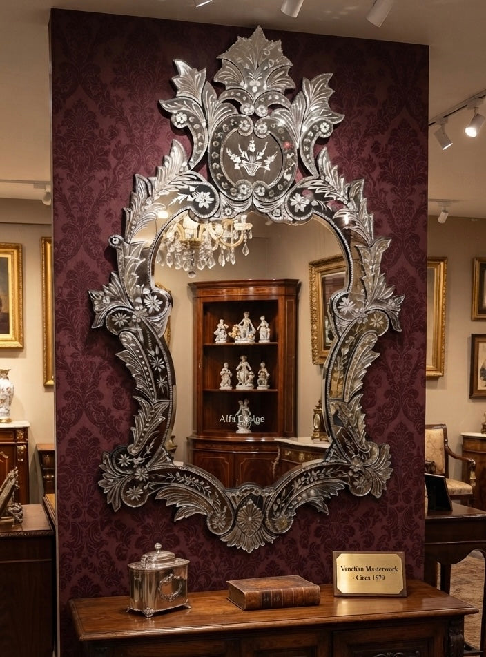 Venetian Antique Wall Mirror Italian Finished