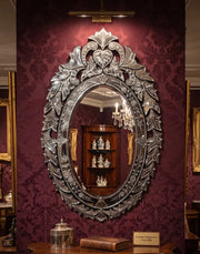 Wall Mirror Venetian-Inspired Oval-Shaped