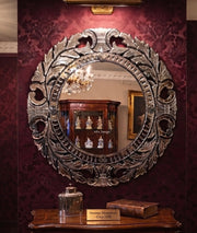 Round Venetian Antique Wall Mirror Italian Finished