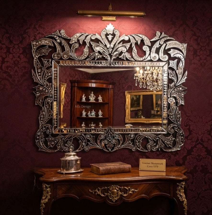 French Crown Venetian Wall Mirror