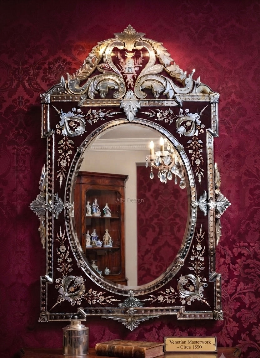 Antique Wall Mirror Italian Venetian Inspired