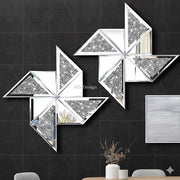 Diamond Decorative Mirrors Pinwheel Shape (15.6”x15.6”)