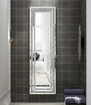 Full Length Crystal Venetian Diamond crush mirror 60″x18″inch