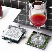 Square Glass Mirrored Coaster 4 pc