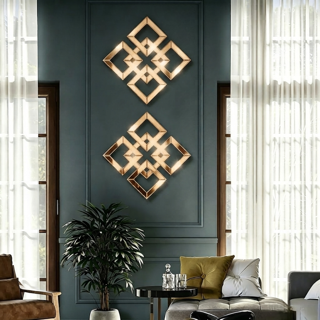Square Shaped Wall art mirror 11.5 x 11.5 (Pack of 2)