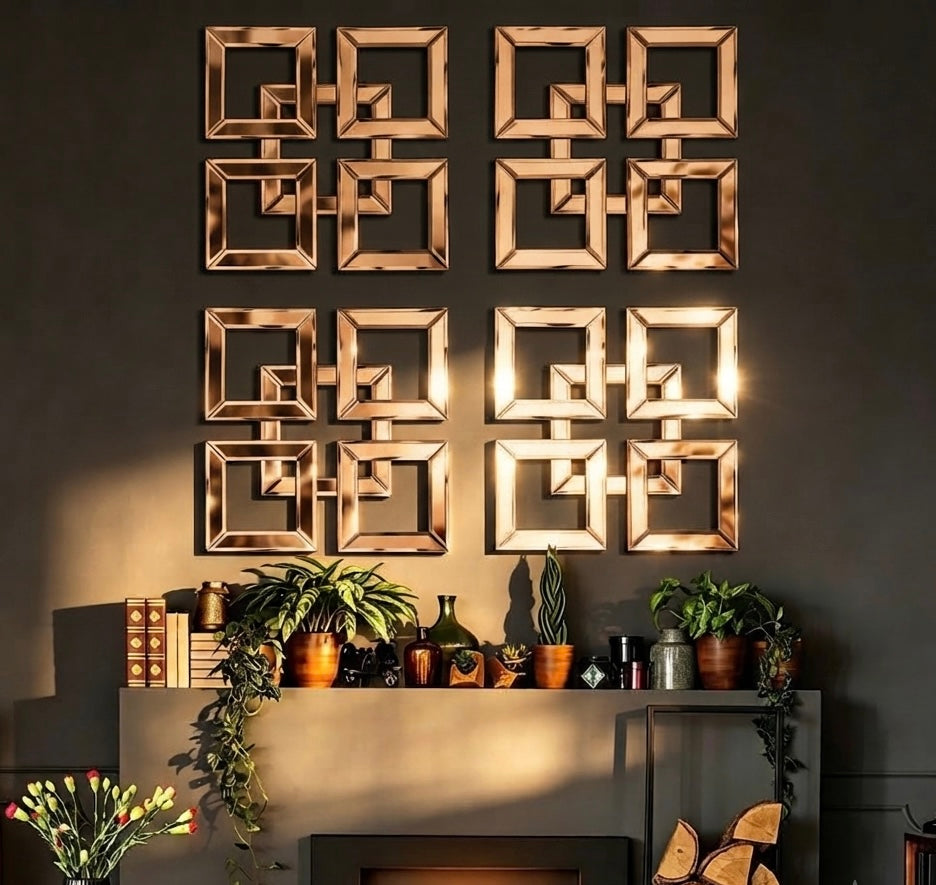 Square Shaped Wall art mirror 11.5 x 11.5 (Pack of 2)