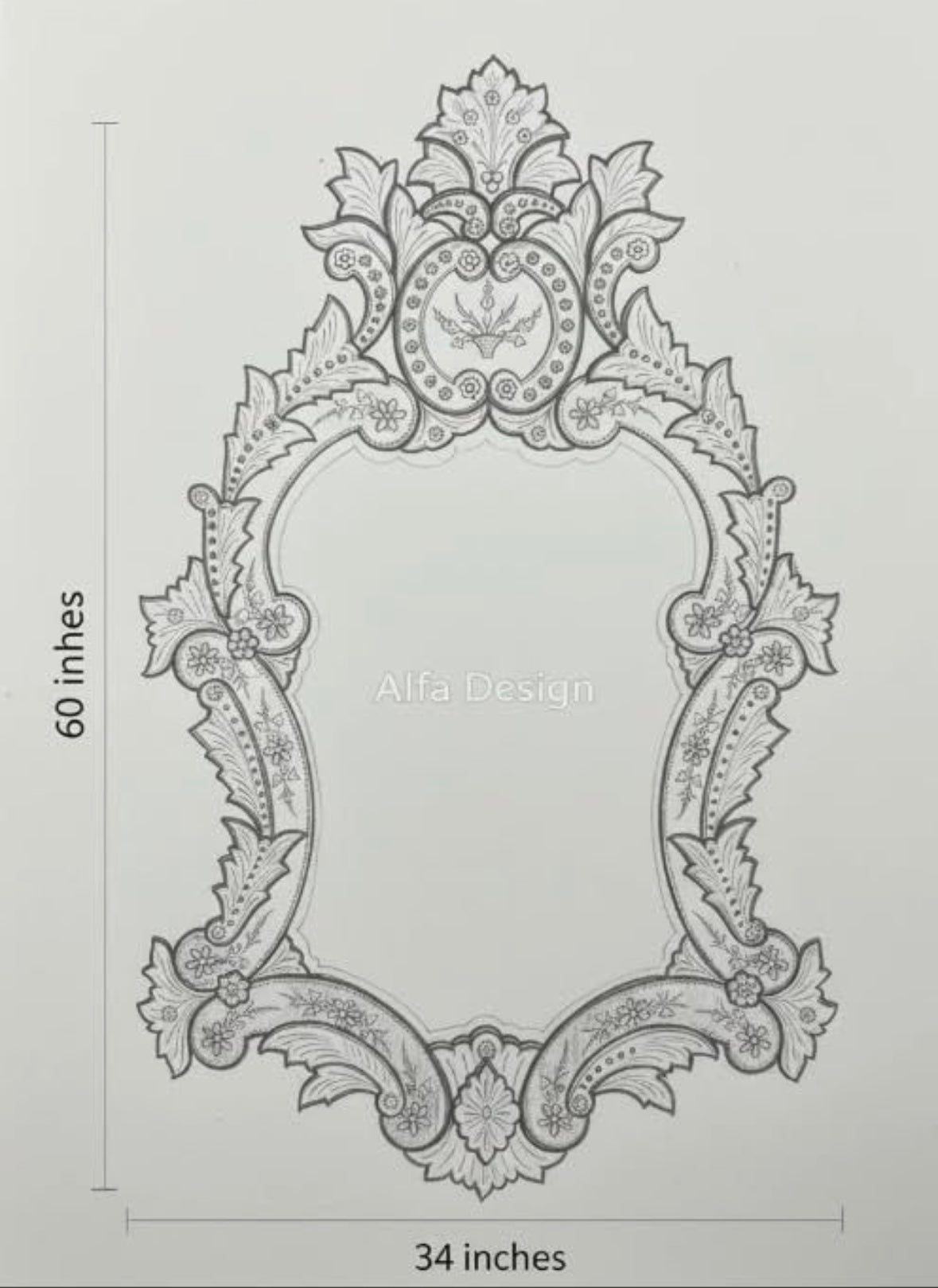 Venetian Antique Wall Mirror Italian Finished