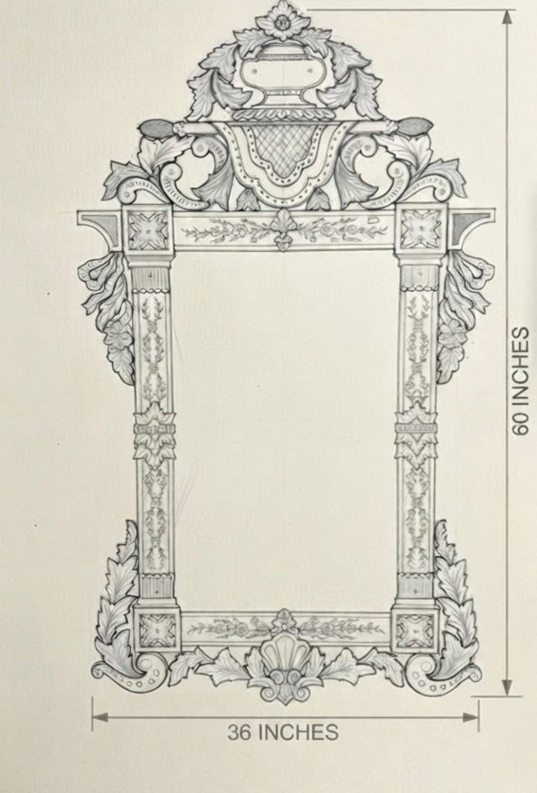Oslar Antique Wall Mirror Italian Venetian Inspired