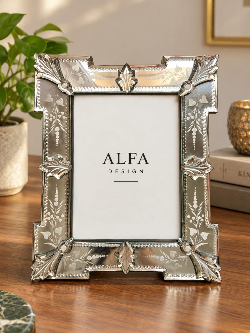 Antique Picture Frame,Silver Mirrored for Photo