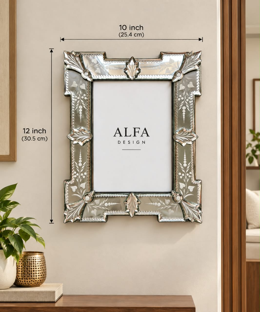 Antique Picture Frame,Silver Mirrored for Photo