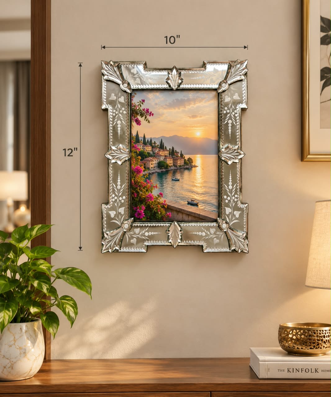 Antique Picture Frame,Silver Mirrored for Photo