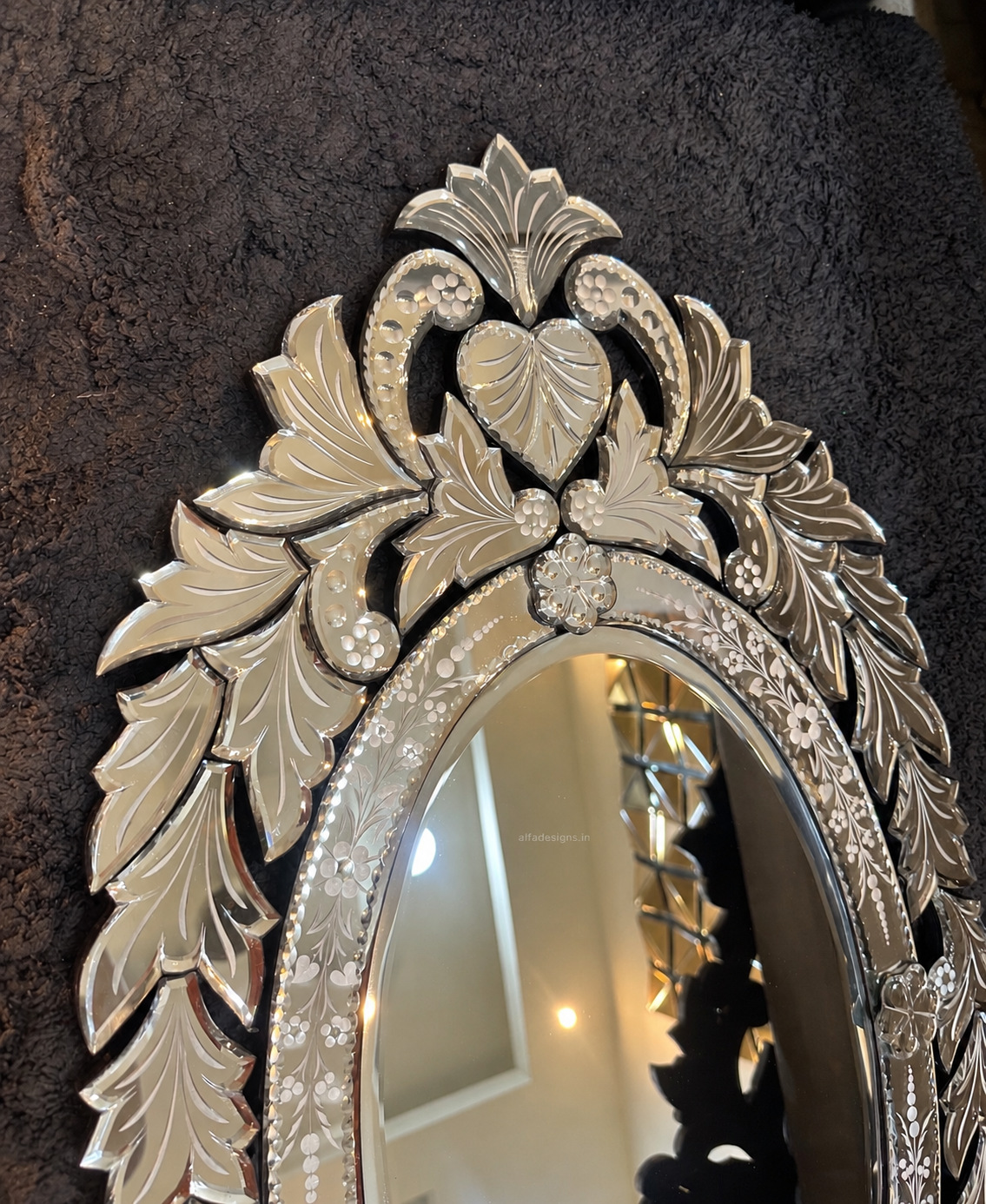 Wall Mirror Venetian-Inspired Oval-Shaped