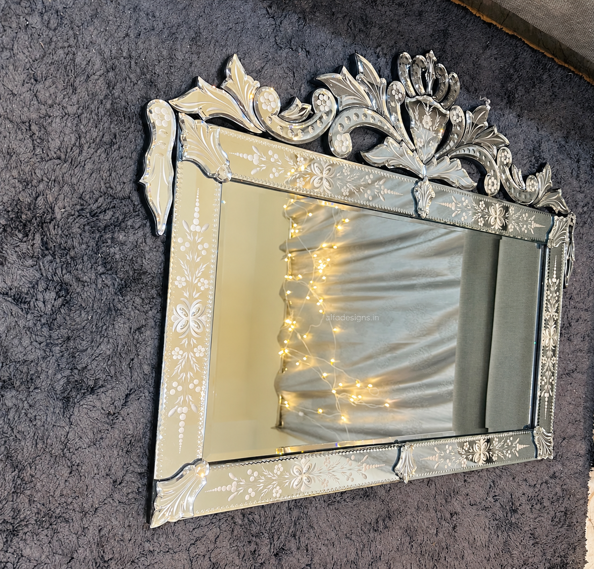 Venetian Rectangle C-Model Wall Mirror Italian Finished